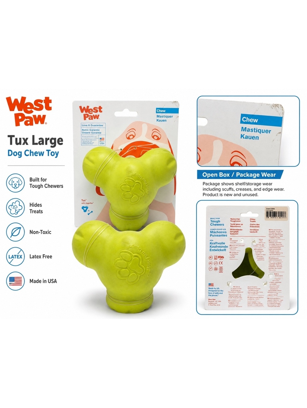 West Paw Durable Dog Chew Toy for Tough Chewers
